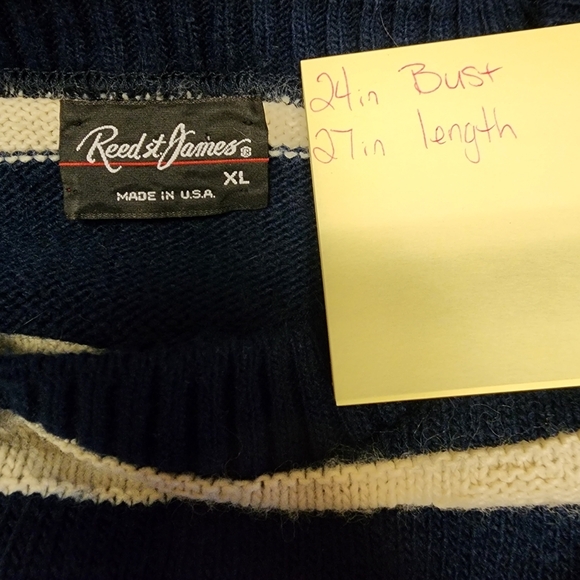 Vintage reed st james striped Knit oversized striped Sweater - Picture 6 of 7